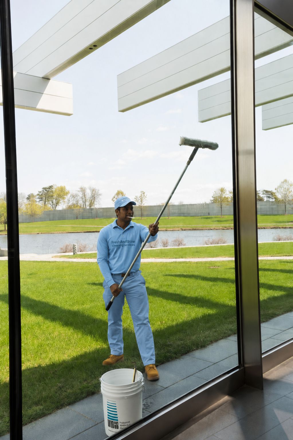 Hotel cleaners preparing a fresh guest room